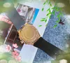 Luxe High-end Dames Leisure Diamonds Ring Horloges 37mm Rubberen Riem Quartz Uurwerk Klok Rose Gouden Kalender Armband Stopwatch Horloge Super Star Keuze Geschenken