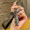 Partihandel Creative Metal Bear Bild Key Chain Exquisite Cartoon Bear Midje Key Pendant Key Ring Fashion Beautiful