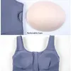 Front Zip Bra High Support Yoga Bras Fashion Skin-Friendly Tank Tops Breable Sports Bra Lady Underwear Running Vest med avtagbara koppar