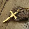 Chaînes en acier inoxydable hommes femmes jésus croix pendentif collier 60cm longueur mode religiou pâques bijoux femme cadeau goutte