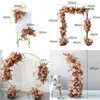 Decorative Flowers Artificial Wedding Flower Row Arrangement Arch Pavilion Decor Hanging Corner Floral Party Stage Scene Ball Layout Props