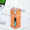 Humidificateurs Portable Mini humidificateur bois Grain 300ML voiture ultrasonique USB arôme diffuseur d'air couleur LED lampe Humidificador pour le bureau à domicile