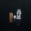 3ML Essential Oil Perfume Bottles Square Clear Glass Roll On Bottle with Gold/Silver Cap Stainless Steel Roller Grqve