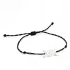 Link bransoletki 1PC ze stali nierdzewnej gotycka gotycka ręcznie pleciona Lucky Black Rope Fashion Charm Bransoletka dla kobiet F1062