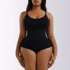 여성을위한 Bodysuit Shapewear는 매끄러운 바디 셰이퍼 슬리밍 평평한 배꼽 조끼 허리 트레이너 속옷 배 통제 끈 360