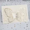 Greeting Cards 50pcs Butterfly Laser Cut Wedding Invitation Card Printing Business Greeting Card Personalized Party Favors Wedding Decoration 230615