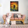 City Life Landscape Canvas Art Last Date Hand Painted Kinfe Painting for Hotel Wall Modern