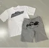 Camisetas masculinas de verão London Shooter Trapstar Terno curto Famoso designer bordado Camisa de ícone grande Casal Casaco com capuz Jaqueta Down high Tidal flow design 667ess