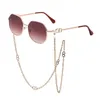 Fashion design chain lanyard sunglasses irregular trend ladies sunglasses