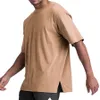 Męskie koszulki Mężczyźni Prowadzenie sportów luźne duże koszulka fitness thawag z krótkim rękawem bawełniany lato męski trening kulturystyka Top Man 230615