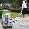 Storage Baskets Portable Lage Cart Folding Collapsible Aluminum Dolly Pull Truck Trolley Black Tool with 4 Wheels 230613