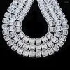 Choker Iced Out CZ Cluster Chain Necklace For Men Hip Hop Silver Color 5a Cubic Zirconia Jewelry