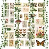 45 stks vintage botanische esthetische muur collage kit nep wijnstokken kunst illustratie poster kaart slaapzaal slaapkamer woonkamer decor
