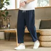 Pantaloni da uomo Pantaloni estivi Cotone Lino Moda Sottile Morbido Casual Pantaloncini larghi traspiranti Dritto Streetwear 230614