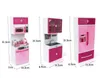 Cucine Gioca cibo Bambini Grandi bambini 27s Cucina con suoni e luci Ragazze Fai finta di cucinare Giocattolo Set da gioco Rosa Simulazione Armadio Regalo Giocattolo Cibo 230614