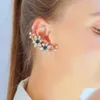 Oreille manchette Vintage cubique zircone Clip sur boucles d'oreilles pas de piercing mariage femmes luxe mariée fleur Zircon oreille manchette boucles d'oreilles bijoux de fête 230614