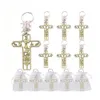 Porte-clés 12 Pcs Première Communion Porte-clés En Bois Faveur Fille Recuerdos para Primera Comunion avec Sacs-Cadeaux Cadeau pour Invité 230614