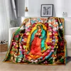 Filtar Our Lady of Guadalupe filt Lätt varmt Mary Throw Filt Mjuk soffa täcker religion Filtar för sovrum soffan 230614