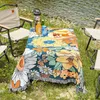 Blankets Blue Flower Floral Non-slip Stitching Blankets Beach Outdoor Throw Blanket Sofa Decor Slipcover Multifunction Blanket Tablecloth R230615