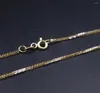 Kedjor verkliga AU750 Pure 18K Yellow Gold Chain Women Luck Wheat Link Necklace 2.4G 16 tum