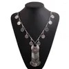 قلادة قلادة 2023 الموضة العرقية collier femme bohemian طويلة القلادة بيان maxi خمر العملة الشراكيل المجوهرات الراقية