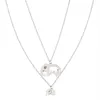 Colliers pendants Love Heart Collier Chic Bijoux Mère de la fête de la Mère Set en acier inoxydable Chaîne d'éléphants creux pour le cadeau de la mère