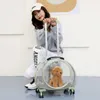 Dog Car Seat Covers Transparent Cat Carrier Cats And Dogs Universal Transport Crate Comfortable Breathable Pet Carry Flexible Pulley Trolley