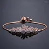 Link Armbanden JUNZI Fashion Leaf Zirconia Verstelbaar Voor Vrouwen Prachtige Elegante CZ Crystal Bruids Bruiloft Sieraden Verjaardagscadeaus