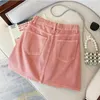 Women's Jeans Summer Women Pink Denim Shorts Fashion Ladies Buttons High-waisted All-match A-line Short Pants Casual Pocket Bottoms