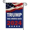 1 peça 2024 Trump Take America Back Garden Bandeira vertical dupla face patriótica bandeira dos EUA, decoração ao ar livre do pátio da eleição do presidente americano 12,5 x 18 polegadas