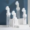 Förvaringsflaskor skumflaska ansiktsrengöringsmedel mousse vätska med rengöringsborste plastrengöring transparent 100/120/150/200 ml storlek