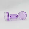 2g violet vide crème cosmétiques bouteilles avec bouchon à vis, échantillon pot de baume à lèvres petit affichage PS conteneur 2g pots de crème en plastique Hbect