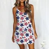 Feestjurken Vrouwen Amerikaanse Vlag Print Lace Up Taille Jarretel Vestidos Vrouwelijke Onafhankelijkheidsdag Formele Zomer Vintage Sexy Jurk