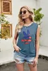 American Flag Graphic Tank Tops Women Patriotyczne koszule USA Flag Stars Stripes Bez rękawów 4 lipca koszulka