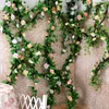 Dried Flowers 240CM Many Silk Roses Ivy Vine and Green Leaf Wedding Home Decoration DIY Fake Hanging Garland Artificial Flower