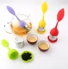 DHL Creative Teapot Strainers Infuseur de cuillère à thé en silicone avec des feuilles de qualité alimentaire Forme Infuseurs en acier inoxydable Passoire Filtre Feuille Couvercle