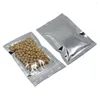 Sacs de rangement 1000 Pcs/Lot clair argent feuille d'aluminium déchirure sac auto-scellant alimentaire bonbons grain de café réutilisable recyclage pochettes