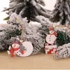 Nouveau 2 pièces/lot enfants jouets cadeau noël en bois pendentifs arbre de noël suspendus ornements décorations pour la maison Noel Navidad décor