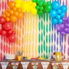 Décoration de fête 6 pièces toile de fond de fête arc-en-ciel 45 cm x 25 m banderoles en papier crépon rideau de fond de fête pour bébé douche décorations de fête d'anniversaire 230615
