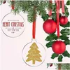 Decorações de Natal Estoque 24 Peças 3 Polegadas Transparente Clear Circle Hangtag Diy Em Branco Acrílico Redondo Enfeites de Árvore de Natal Pingente Xu D Dhsoy