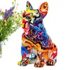 Objetos decorativos figuritas estatua de perro colorida Bulldog francés decoraciones para el hogar el Graffiti nórdico Animal regalo para los amantes 230614