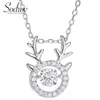 Chains 925 Sterling Silver Necklace Pendant For Women Christmas Elk High Quality Jewelry