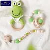 Skaller mobiler 1pc baby rattle virkning giraff plysch djur personlig nappkedja hållare tänder armband gym musik född leksaker 230615