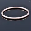 Bangle Sinleery Simply Smooth Circle Women Light Rose Silver Silver Color Color