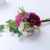 Dekorativa blommor 38 cm rosa siden Peony Hydrangea Mix Artificial Bouquet For Home Wedding Party Decoration Fake Flower