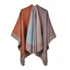 Schals modische Kaschmirin Frauen Schal gestreiftes Druck Luxus Design Poncho Schal Dicke Warp Pashmina Frau Pashminia Warm 2023