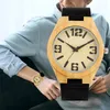 Armbandsur naturligt bambu trä klock män kvarts svart äkta läder armbandsur arabiska siffror analoga display trä timepieces