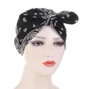 Foulards mignon nœud Turban casquette femmes imprimé fleuri Bonnet chapeau nœud Bandana Femme mode géométrique Beanie bandeau musulman chapeaux