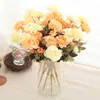 Getrocknete Blumen, 6 Stück, Pfingstrose, weißer großer Blumenstrauß, künstliche Seide, billige Fälschung für Zuhause, Hochzeit, Party, Geburtstag, Dekoration, Zubehör