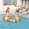 Air Inflation Toy 4pcs Battle Log Rafts Inflatable Pool Float Row Toys Funny Summer Water Sport Floating Playing Toys for Kid Adult 230614